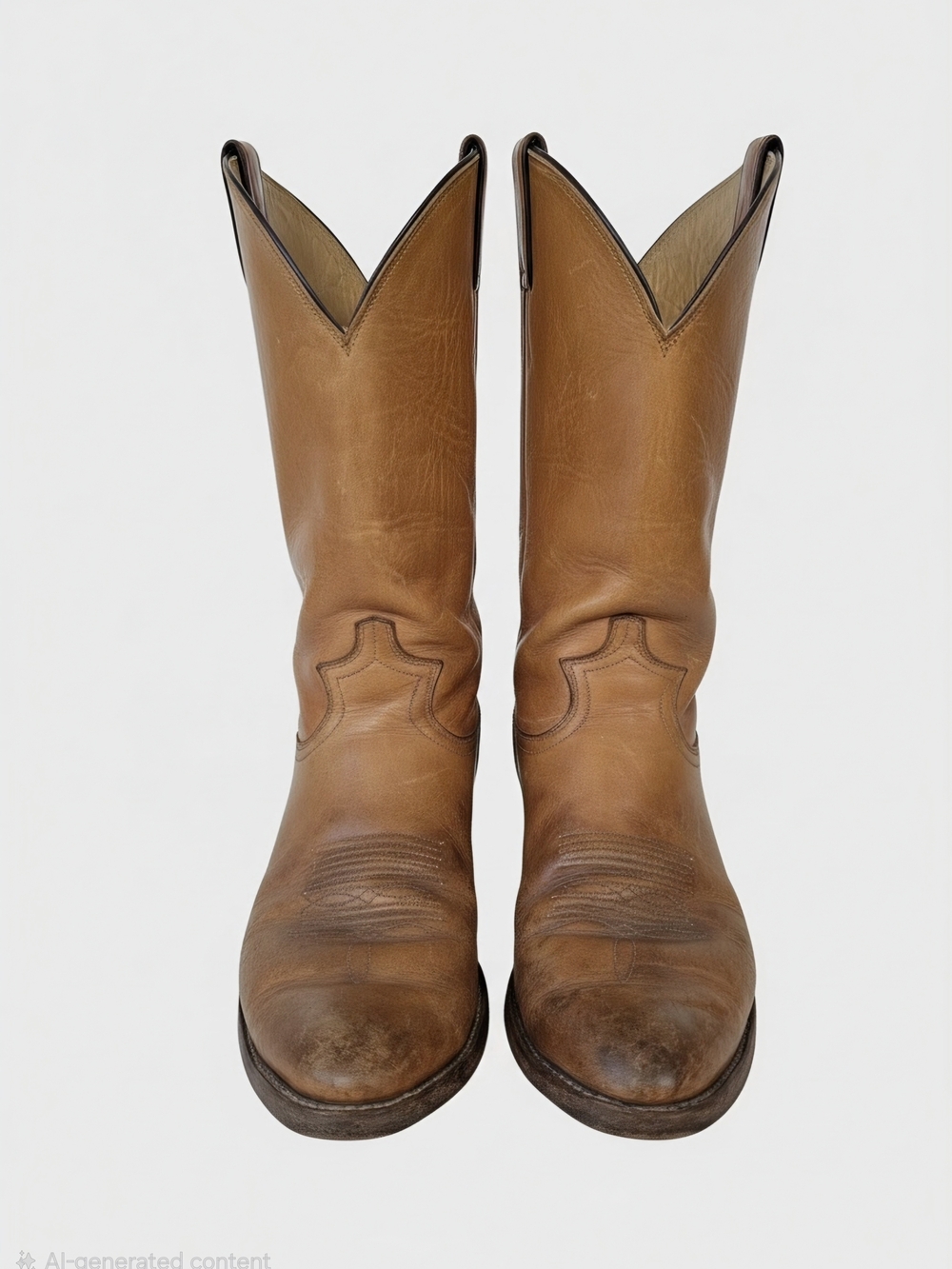 Justin Style 1544 Mulehide Tan Leather Western Pull-On Cowboy Boots